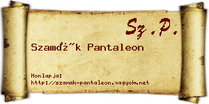 Szamák Pantaleon névjegykártya